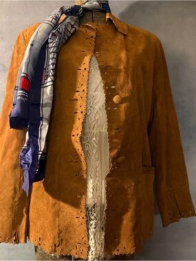 Vintage suede sport jacket and scarf